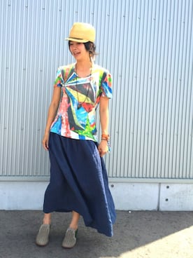 「ohta（オータ）のアイテム」を使った、アッコさん（レディース・162cm）の夏コーディネート