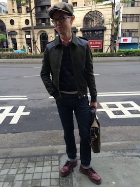 「working style」｜「アイテム（ブルゾン）」を使った、Jason Yangさん（メンズ・177cm）の秋コーディネート