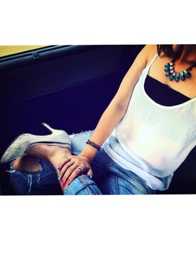 「Abercrombie&Fitch（アバークロンビーアンドフィッチ）のアイテム（キャミソール）」を使った、MAAYAさん（レディース・163cm）の夏コーディネート