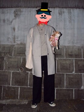「オールスター」｜「アイテム（チェスターコート）」を使った、mㅁさん（レディース・168cm）の冬コーディネート