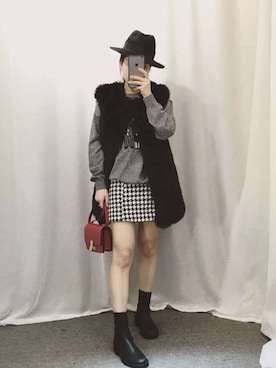 「MAISON MICHEL（メゾンミッシェル）のアイテム」を使った、z哥🙇さん（レディース・160cm）の冬コーディネート