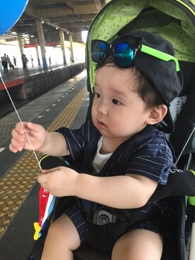 「COMME CA DU MODE（コムサデモード）のアイテム（水着/着物・浴衣）」を使った、aoiさん（キッズ・80cm）の夏コーディネート