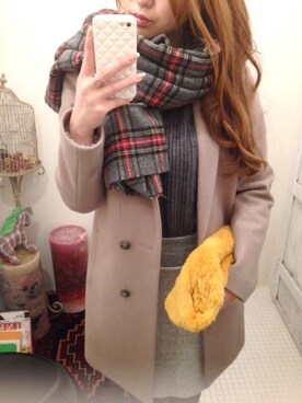 「ウエストイン」｜「アイテム（チェスターコート）」を使った、TINKstaffさん（レディース・160cm）の冬コーディネート