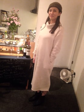 「AlexanderLeeChang（アレキサンダーリーチャン）のアイテム（ニットキャップ/ビーニー）」を使った、鳳山えりさん（レディース・165cm）の秋コーディネート