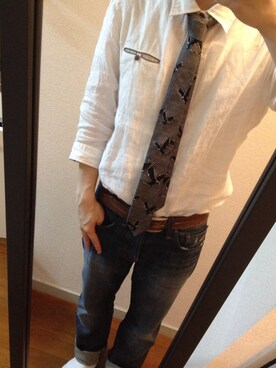 「KRIS VAN ASSCHE（クリスヴァンアッシュ）のアイテム（フォーマルスーツ/小物）」を使った、koji kobayashiさん（メンズ・167cm）の夏コーディネート