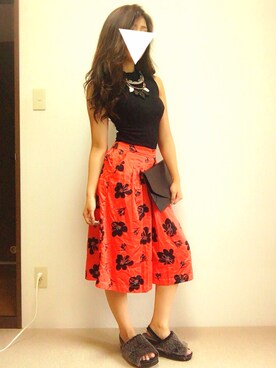「stradivarius（ストラディバリウス）のアイテム（ネックレス）」を使った、Yuna Suzukiさん（レディース・160cm）の夏コーディネート