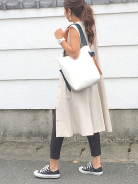 「CONVERSE（コンバース）のconverse（コンバース） ALL STAR OX（オールスターOX）（スニーカー）」を使った、Rikaさん（レディース・156cm）の秋コーディネート