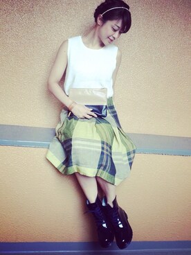 「ノースリーブニット」｜miyacoさん（レディース・163cm）の夏コーディネート