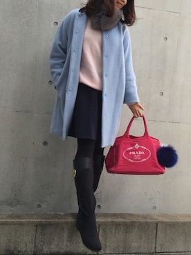 「ピンクニット」｜miyacoさん（レディース・163cm）の冬コーディネート