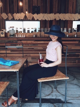 「fifth（フィフス）のアイテム（帽子）」を使った、miyacoさん（レディース・163cm）の夏コーディネート