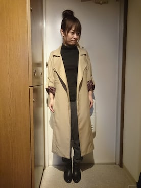 「GLOBAL WORK（グローバルワーク）のサイドＺＩＰブーティー/565686（ブーティ）」を使った、えりつぃんさん（レディース・151cm）の秋コーディネート