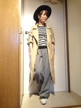 「ツバ広ハット」｜えりつぃんさん（レディース・151cm）の秋コーディネート