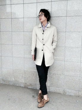 「BLACK LABEL CRESTBRIDGE（ブラックレーベル・クレストブリッジ）のアイテム（シャツ/ブラウス）」を使った、Y.Suginoさん（メンズ・180cm）の秋コーディネート