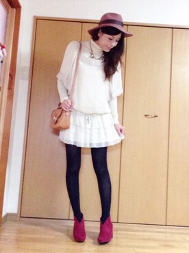 「MK MICHEL KLEIN（エムケーミッシェルクラン）のアイテム（ワンピース/ドレス）」を使った、shimaさん（レディース・164cm）の秋コーディネート