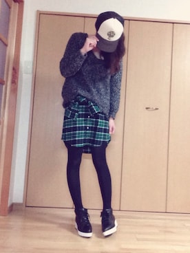 「タータンチェック」｜「アイテム（福袋/福箱）」を使った、shimaさん（レディース・164cm）の冬コーディネート