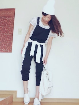 「服バカ」｜「アイテム（オールインワン・サロペット）」を使った、shimaさん（レディース・164cm）の夏コーディネート