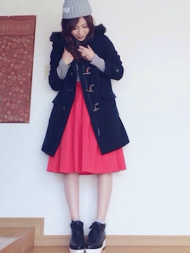「服バカ」｜「アイテム（ダッフルコート）」を使った、shimaさん（レディース・164cm）の秋コーディネート