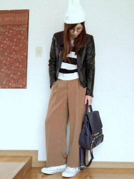 「IMAGE（イマージュ）のアイテム（ジャケット/アウター）」を使った、shimaさん（レディース・164cm）の秋コーディネート