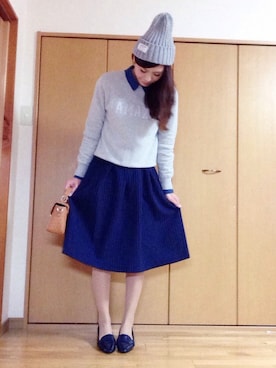 「スウェット×シャツ」｜shimaさん（レディース・164cm）の春コーディネート