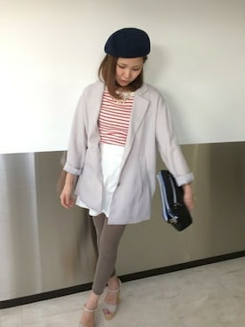 「RAY CASSIN（レイカズン）のアイテム（その他アウター）」を使った、たなおさん（レディース・160cm）の春コーディネート