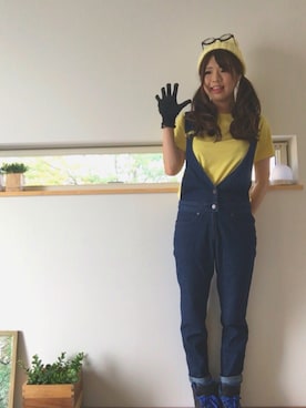 「ミニオンズ」｜「アイテム（サロペット/オーバーオール）」を使った、*･.｡.Мдко .｡.･* さん（レディース・156cm）の夏コーディネート