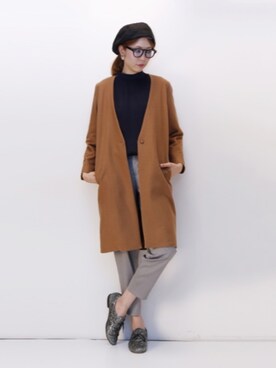 「コーディガン」｜「アイテム（ノーカラージャケット）」を使った、Sachiko Moriutiさん（レディース・168cm）の夏コーディネート