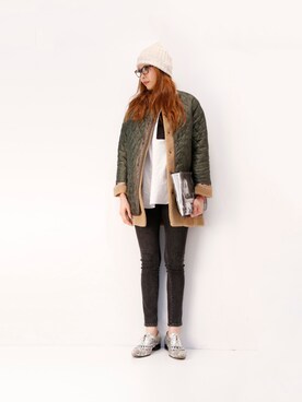 「Johnbull（ジョンブル）のアイテム（その他アウター）」を使った、Sachiko Moriutiさん（レディース・168cm）の秋コーディネート