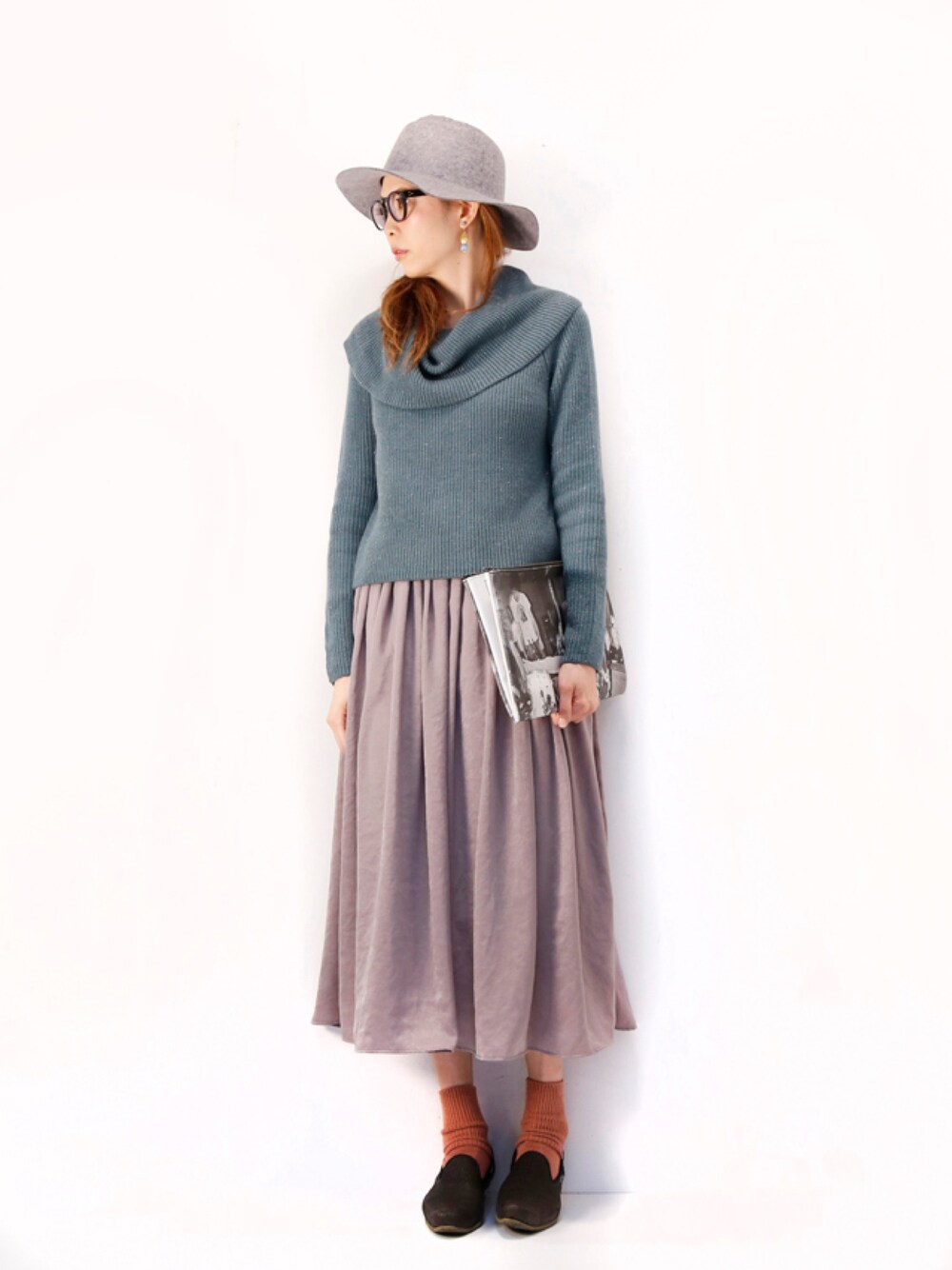 「秋コーデ、オトナ女子、11月WEAR秋冬ニットコーデ祭り、オトナカジュアル、スカート、オフタートル」｜「CORTES WORKSのアイテム（ニット/セーター、グリーン系）」を使った、Sachiko Moriutiさん（レディース・168cm）の秋コーディネートの1枚目の写真