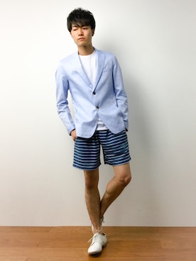 「DOWBL（ダブル）のアイテム」を使った、武井一輝さん（メンズ・172cm）の春コーディネート