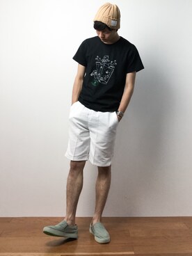 「Burner（バーナー）のアイテム（シューズ）」を使った、武井一輝さん（メンズ・172cm）の春コーディネート