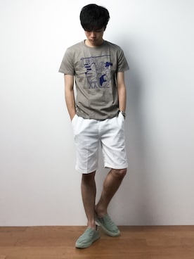 「Burner（バーナー）のアイテム（シューズ）」を使った、武井一輝さん（メンズ・172cm）の春コーディネート