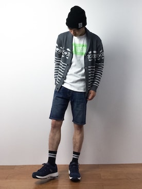 「Right-on（ライトオン）のアイテム（帽子）」を使った、武井一輝さん（メンズ・172cm）の春コーディネート