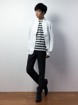 「AZUL by moussy（アズールバイマウジー）のアイテム（その他アウター）」を使った、武井一輝さん（メンズ・172cm）の春コーディネート
