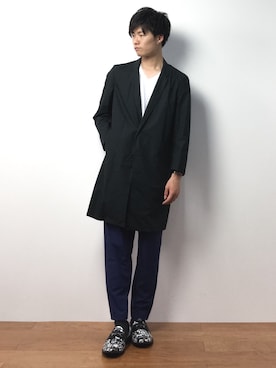 「TAKA-Q（タカキュー）のアイテム（シューズ）」を使った、武井一輝さん（メンズ・172cm）の春コーディネート