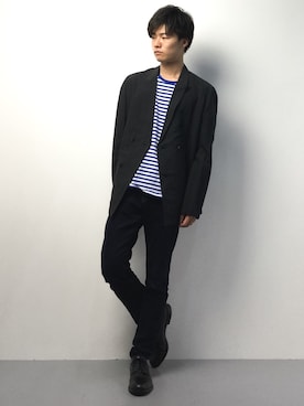 「細身」｜「アイテム（その他アウター）」を使った、武井一輝さん（メンズ・172cm）の夏コーディネート