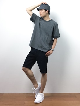 「CABANE de ZUCCa（カバンドズッカ）のアイテム」を使った、武井一輝さん（メンズ・172cm）の夏コーディネート