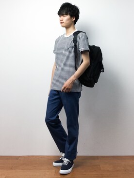 「SHIPS JET BLUE（シップスジェットブルー）のアイテム（バッグ）」を使った、武井一輝さん（メンズ・172cm）の夏コーディネート