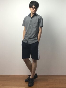 「TOMMY HILFIGER（トミーヒルフィガー）のアイテム（シューズ）」を使った、武井一輝さん（メンズ・172cm）の夏コーディネート