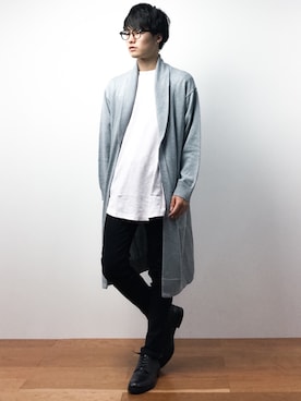 「ガウンニット」｜武井一輝さん（メンズ・172cm）の夏コーディネート