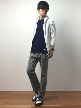 「Journal Standard TRISECT（トライセクト）のアイテム（スラックス）」を使った、武井一輝さん（メンズ・172cm）の夏コーディネート