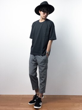 「SEVENDAYS=SUNDAY（セブンデイズサンデイ）のアイテム（帽子）」を使った、武井一輝さん（メンズ・172cm）の夏コーディネート