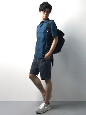 「BEN DAVIS（ベンデイビス）のアイテム（バッグ）」を使った、武井一輝さん（メンズ・172cm）の夏コーディネート