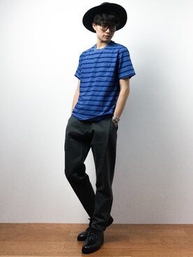 「HVC（エイチブイシー）のアイテム（帽子）」を使った、武井一輝さん（メンズ・172cm）の夏コーディネート