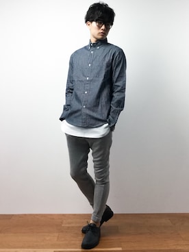 「2 class.ics（トゥークラスドットイクス）のアイテム（パンツ）」を使った、武井一輝さん（メンズ・172cm）の夏コーディネート