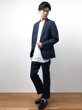 「Journal Standard TRISECT（トライセクト）のアイテム（ジャケット/アウター）」を使った、武井一輝さん（メンズ・172cm）の夏コーディネート