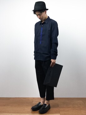 「hum（ハム）のアイテム」を使った、武井一輝さん（メンズ・172cm）の夏コーディネート