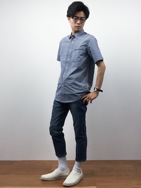 「Burner（バーナー）のアイテム（パンツ）」を使った、武井一輝さん（メンズ・172cm）の夏コーディネート