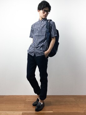 「Herschel Supply（ハーシェルサプライ）のアイテム」を使った、武井一輝さん（メンズ・172cm）の夏コーディネート