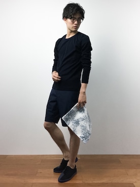 「S.N.S. HERNING（エスエヌエスハーニング）のアイテム」を使った、武井一輝さん（メンズ・172cm）の夏コーディネート