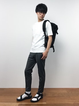 「FLIP（フリップ）のアイテム」を使った、武井一輝さん（メンズ・172cm）の夏コーディネート
